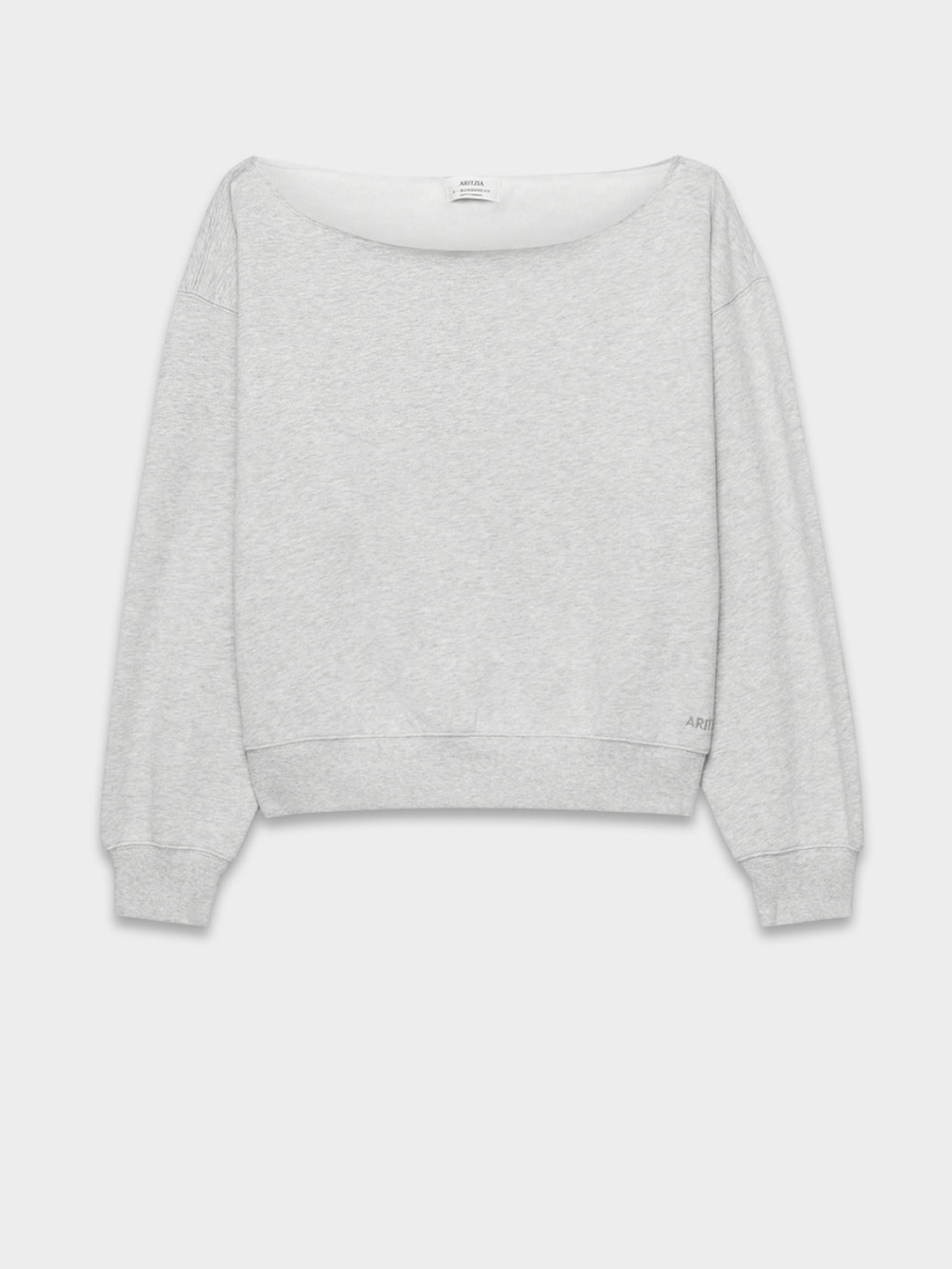 Aritzia Cozy Sweatfleece BF Off-Shoulder Sweatshirt - Heather Chrome XL NWOT